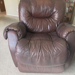 Whiskey Brown Leather Recliner