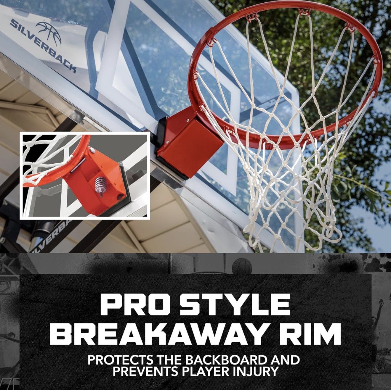 Silverback NXT 54" Wall Mounted Adjustable-Height Basketball Hoop