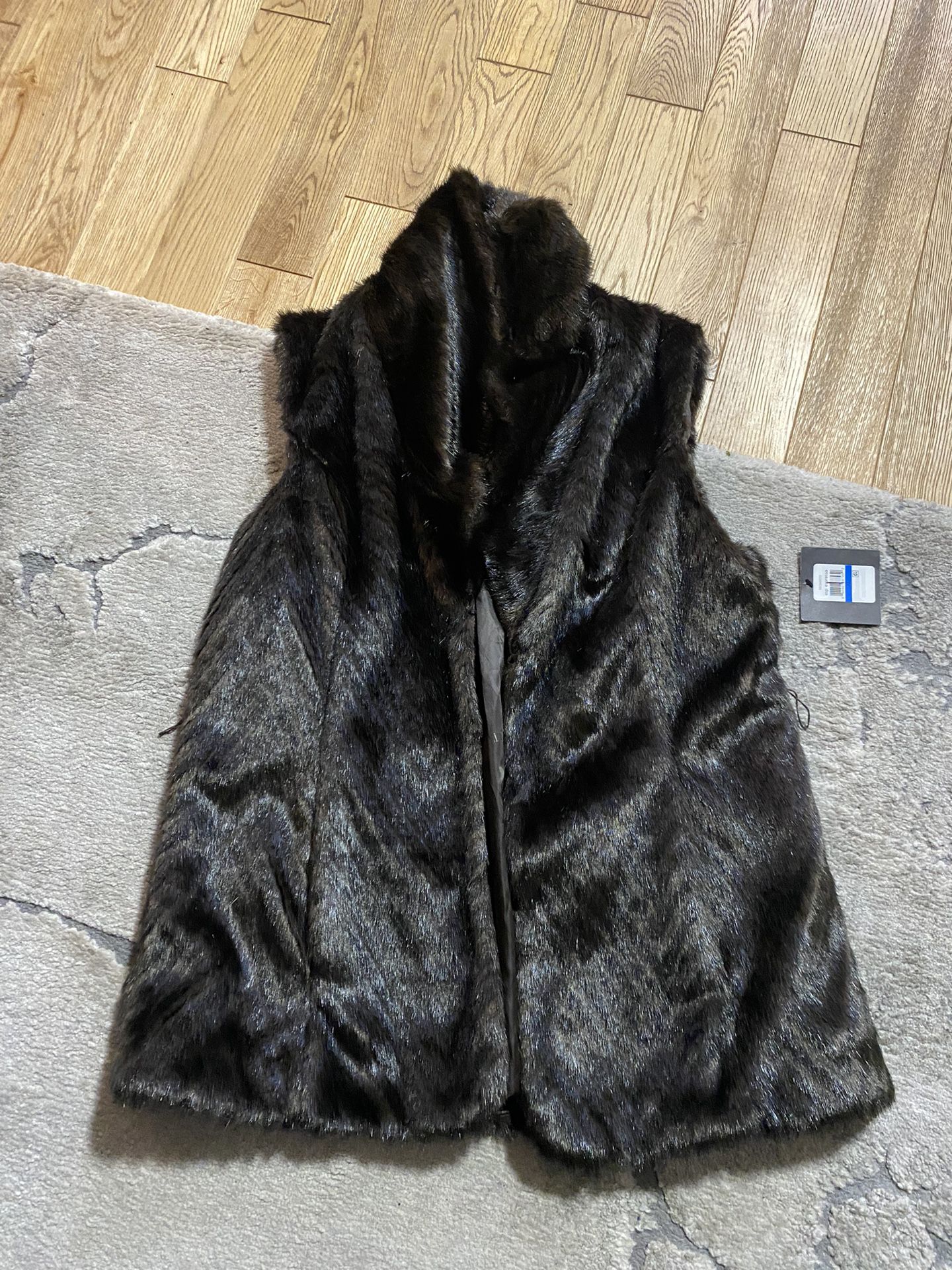 Ellen Tracy New Fur Vest Womens Size Xl