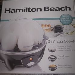 Never opened Hamilton Beach 3 in 1 egg cooker 