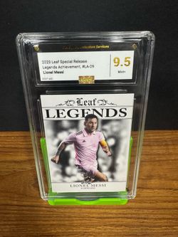 2023 Leaf Special Release Legends Achievement Lionel Messi (#LA-09).
