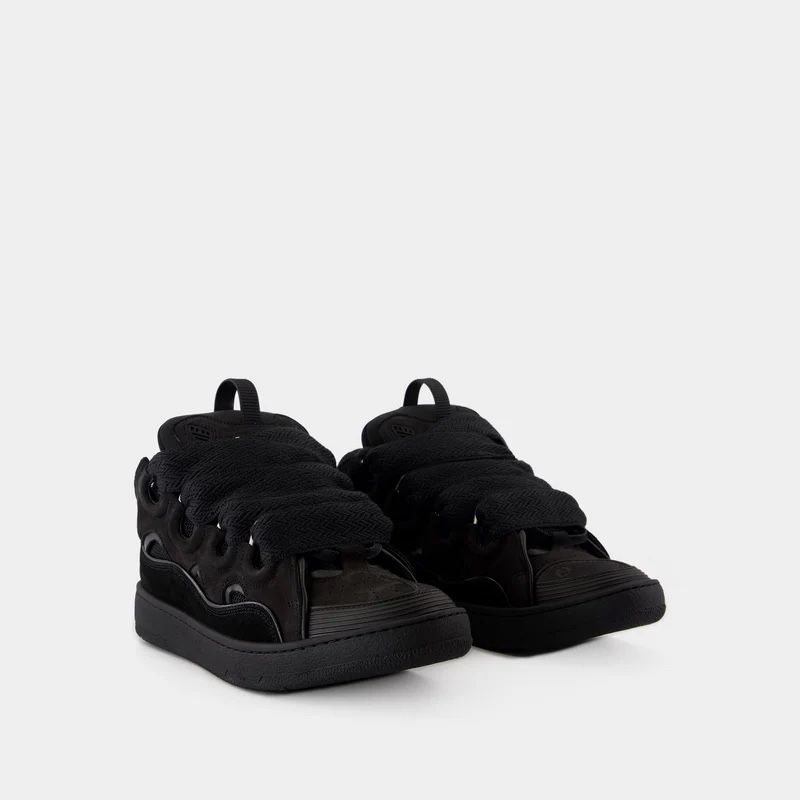 LEATHER CURB SNEAKERS