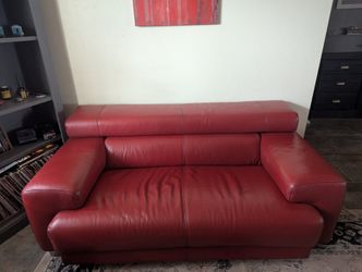 Red Leather Sofa And Loveseat