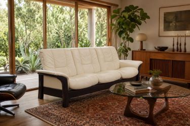 FREE DELIVERY 🚚  Ekornes Stressless Buckingham White Leather Reclining Sofa Couch