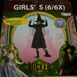 Wicked Elphaba Girls Halloween Costume Size 6/6X