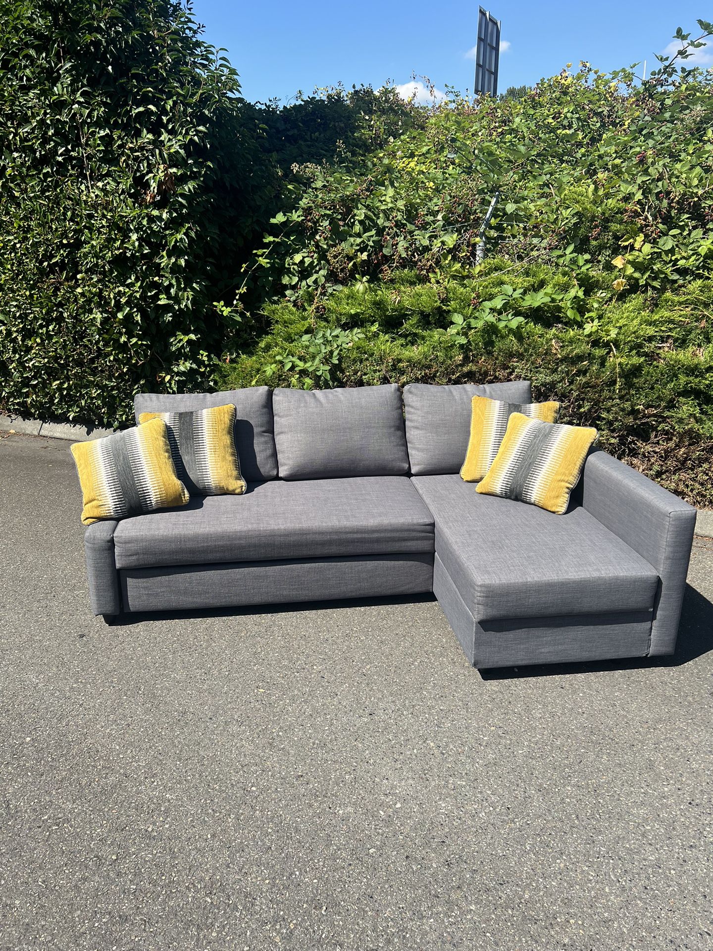 IKEA Grey Sectional Sleeper With Storage for Sale in Puyallup, WA OfferUp