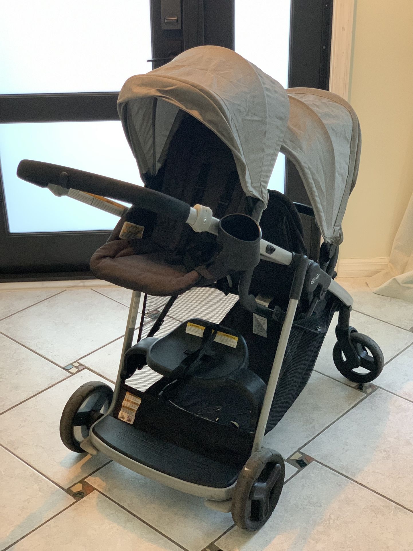 Graco Ready2Grow LX 2.0 Double Stroller Features Bench Seat and Standing Platform Options, Clark