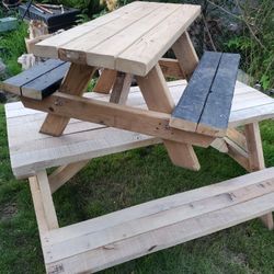 3 Different Sized Well Built  Picnic Tables