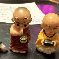 4 Vintage PVC Rubber 1.5" Bald Buddah Monk Figure Cartoons. All in good condition located off lake mead and Simmons area asking $15 for all 4