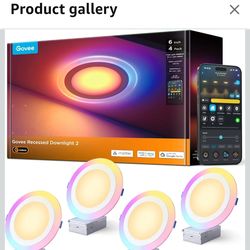 Govee Smart Recessed Lighting 6 Inch, Matter RGBIC LED Recessed Light Work with Alexa, Google Assistant, Dimmable 1100LM Canless Downlight with Juncti