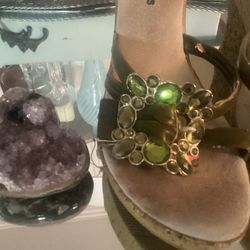 Cindy Says Green Slip On Heels 