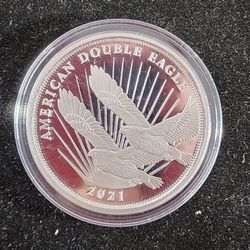 2021 Proof American Double Eagle 1/2 oz .999 Fine Silver Cook Islands $2 Coin