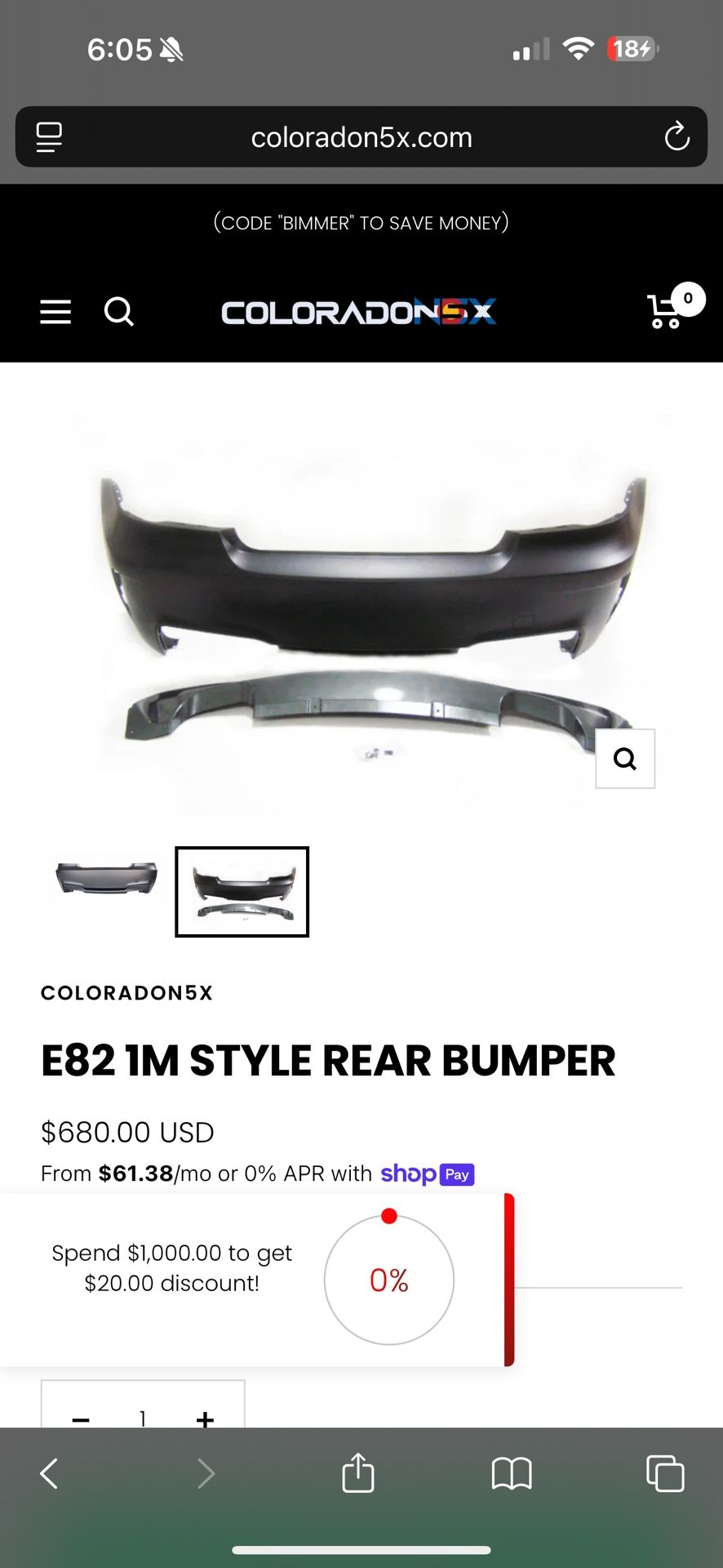 BMW One Series Bumper