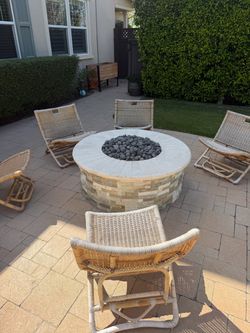 Set of 5 Serena & Lily Palisades Rattan Chairs
