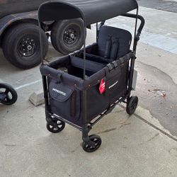 Wonderfold W2 Original Double Stroller Wagon With Snack Tray