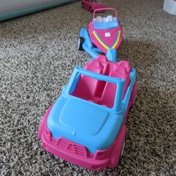 Toy Car With Trailer, Barbie Cruise Ship,  Airplane 