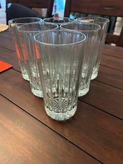 Crystal drinking glasses tall (6)