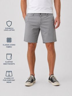 Gap Cotton Drawstring Khaki Shorts 9" Inseam Charcoal Gray Size 36