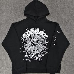 Sp5der Black Web Hoodie - Size Large