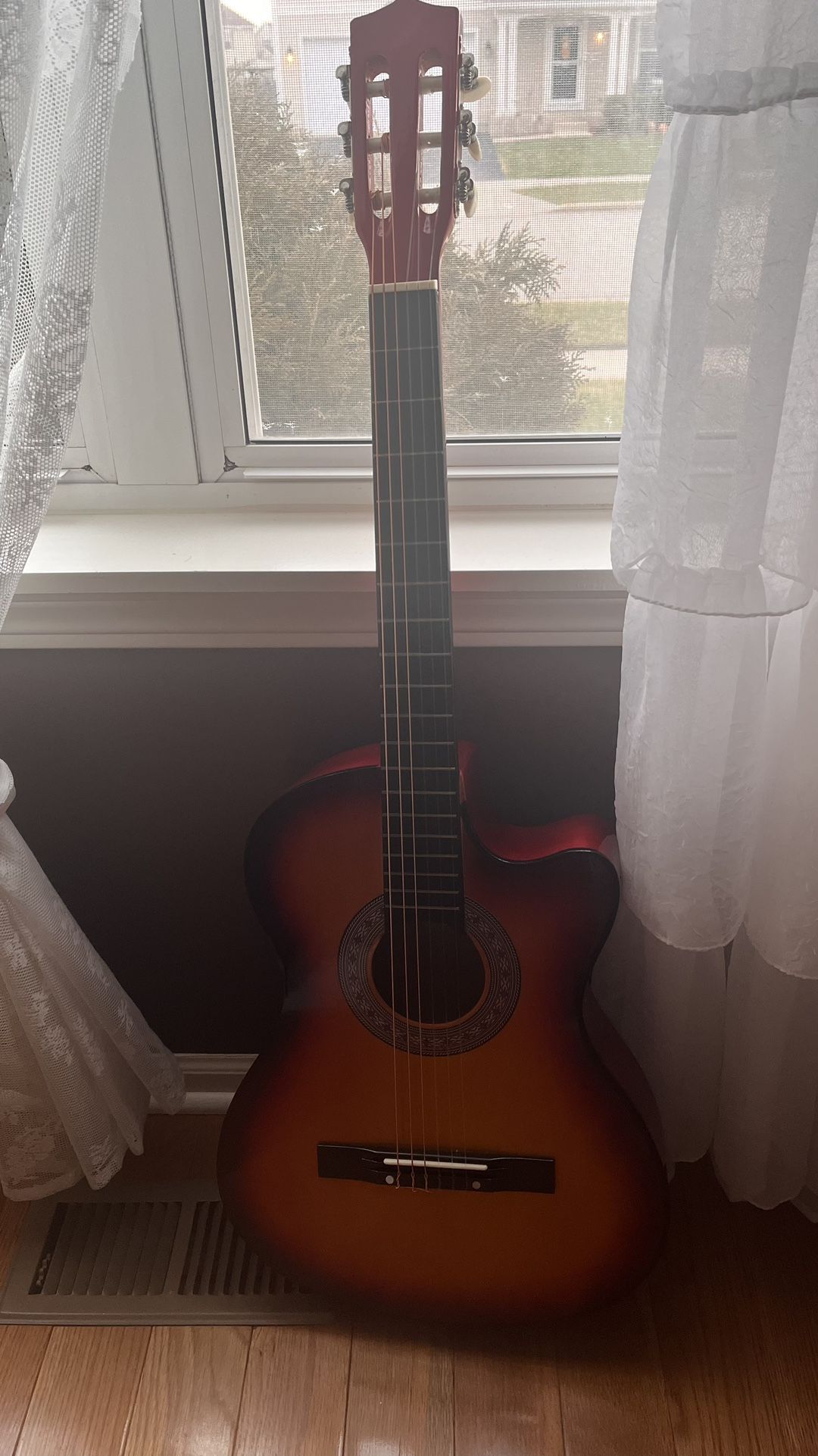 Almost Brand New All Wood Acoustic Guitar Starter Kit Set