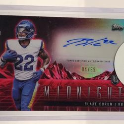 LA Rams Blake Corum Topps Autograph Rookie Card