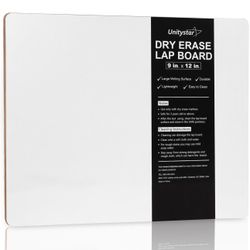 4 pack Small White Board, 9 x 12 inches Dry Erase Lap Board, Portable Classroom Whiteboard for Teacher, Student, Children, Classroom, Single-Sided, 0.