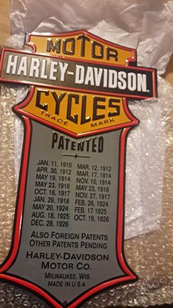 Harley Davidson Tin Sign Embossed