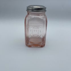 Pink Glass Pepper Shaker 