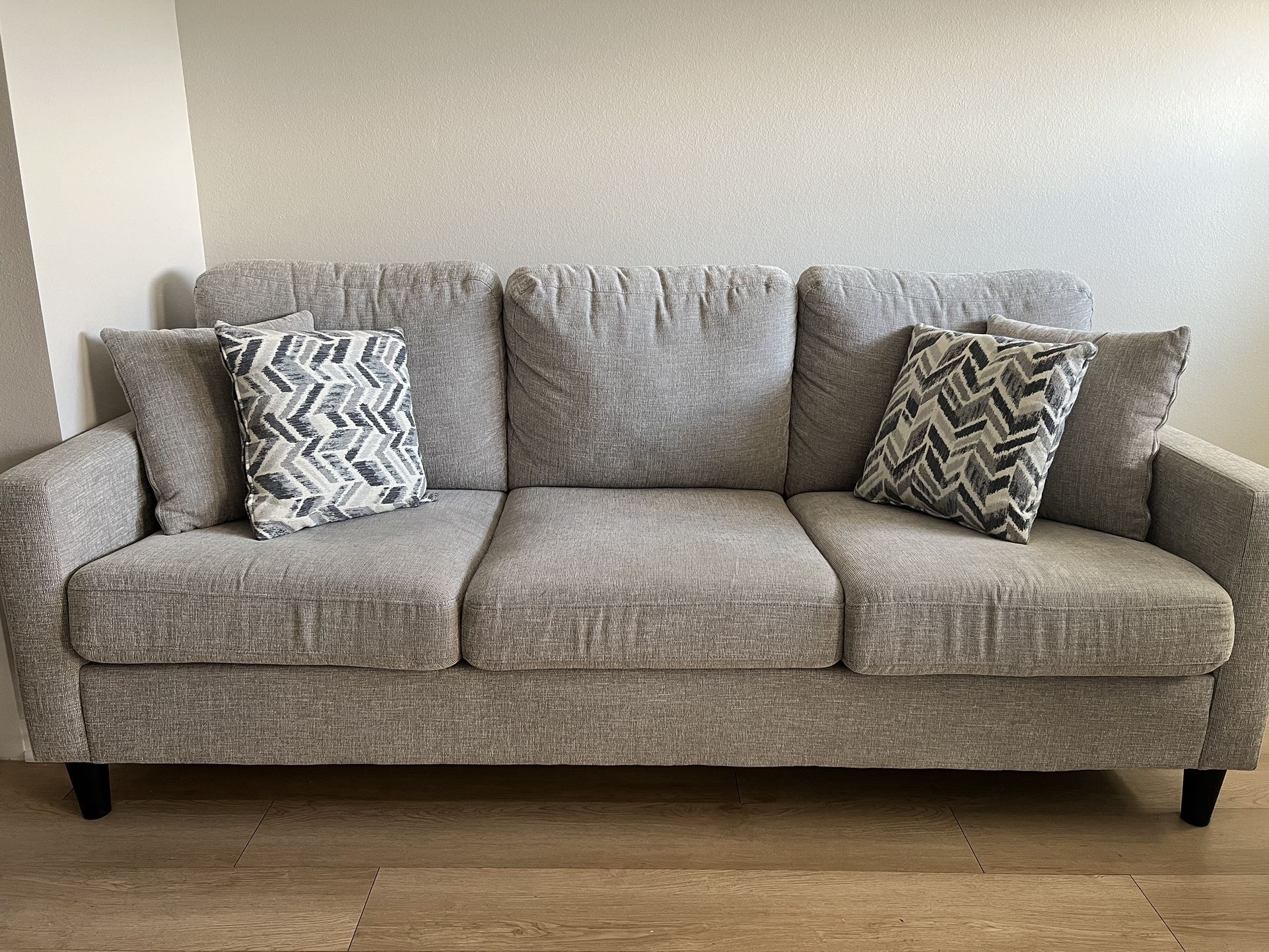 Stark Light Grey 80" Fabric Sofa.