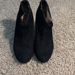 Black Suede Bootie Heels