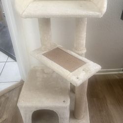 Cat Tower With Three Scratching Post Areas.