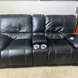 Leather Black Couch 