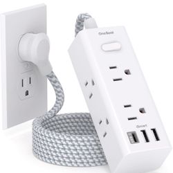 One Beat 6-Outlet Surge Protector with 3 USB Ports (1 USB-C) – 5ft Extension Cord, Flat Plug/ Shipping Only Directly To You!
