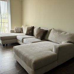 Beige Sectional Sofa Couch