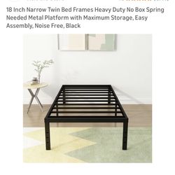 Narrow Twin Mattress, Bed Frame, and Mattress Pad:  Brand New, Never Used 