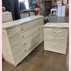 Dresser/ Eight drawers dresser and nightstand