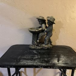 27" TALL BOY AND GIRL DRINKING WATER FOUNTAIN
