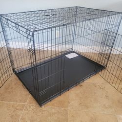 BRAND NEW in Box XXL'XXXL 2 Door Dog Crate & Tray Up To 125lbs Foldable Animal Cage Portbale Dog Kennel Jaula De Mascota 
