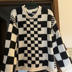 Black And White Checkered Sweater