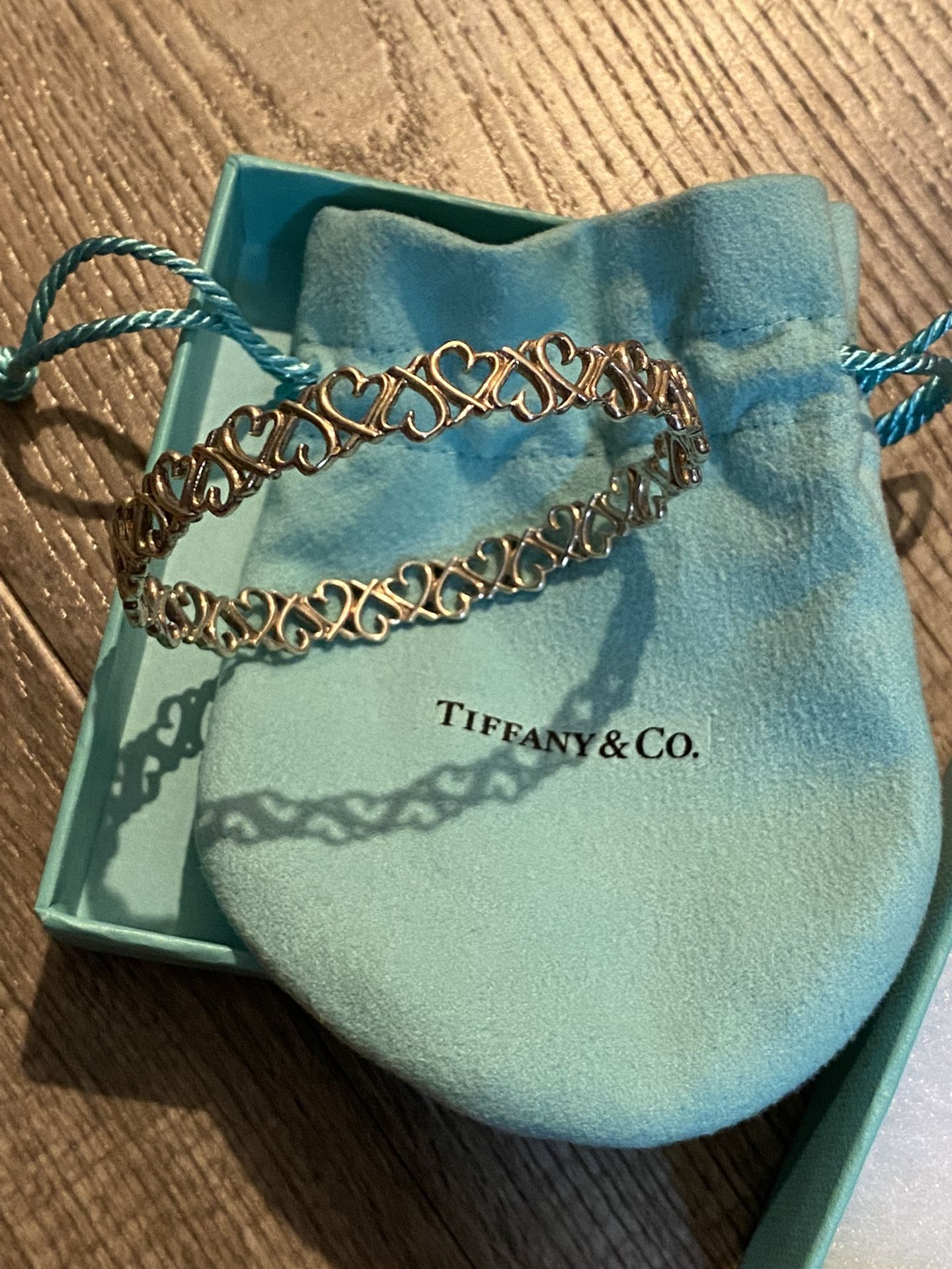 Tiffany & Co. Silver Hearts Bangle Bracelet 