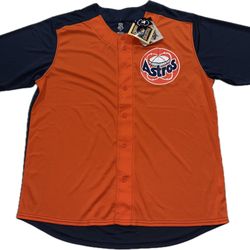 Houston Astros Stitches Button Up Jersey Mens XL Cooperstown Collection New