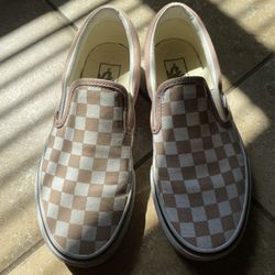 Light Pink Checkered Vans