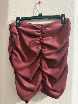 Zara Rust Ruched Mini Skirt – Size Large