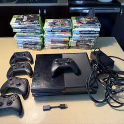 Xbox One, 5 Controllers, and 42 Games (Both Xbox 360 and Xbox One)