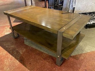 Modern Minimal Coffee Table w/ Metal Banding