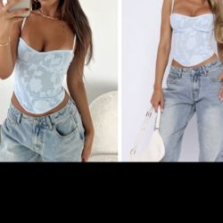 White Fox Brocken Dream Bustier Baby Blue 