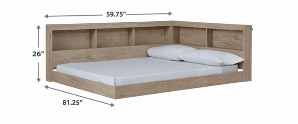 Montessori Low Profile Bed Frame Full size Bed with Book shelves from Ashley Furniture