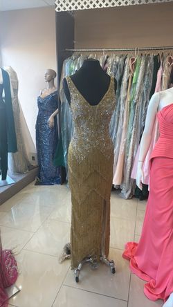 Gold fringe dress