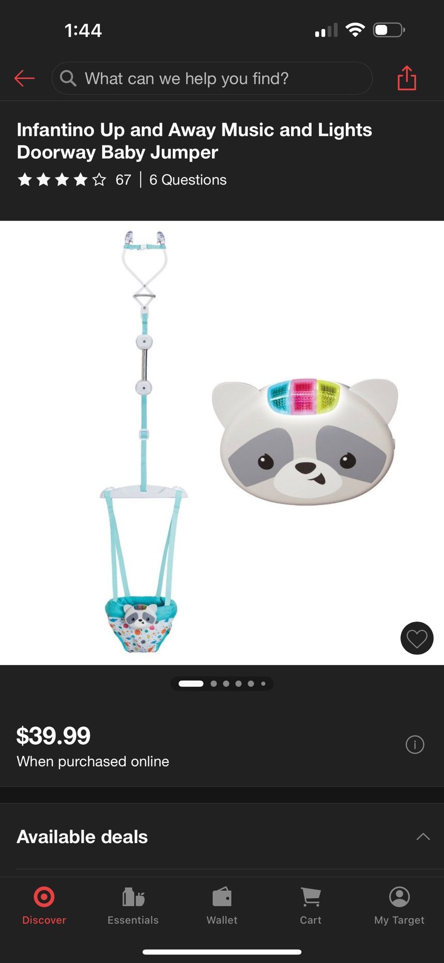 Infantino Up and Away Music and Lights Doorway Baby Jumper