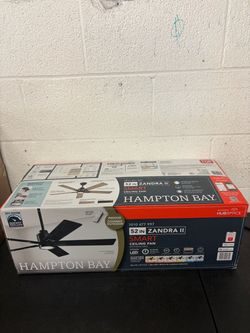 Hampton Bay Zandra I| 52" Indoor/ Outdoor Ceiling Fan Matte Black Light Kit Remote